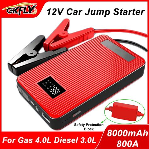 Gkfly Car Battery Jump Starter 8000mah Portable Car Battery Booster Charger 12v Starting Device