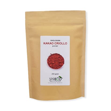 Ekologisk Kakao Criollo Pulver 250 gram – Spireco | pH-balans