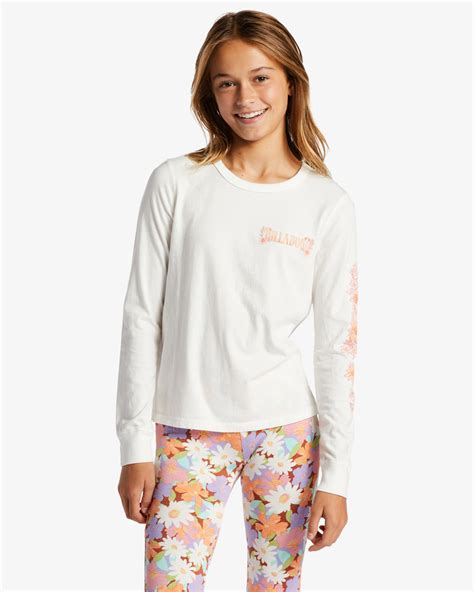 Girls Love Blooms T Shirt Salt Crystal Billabong