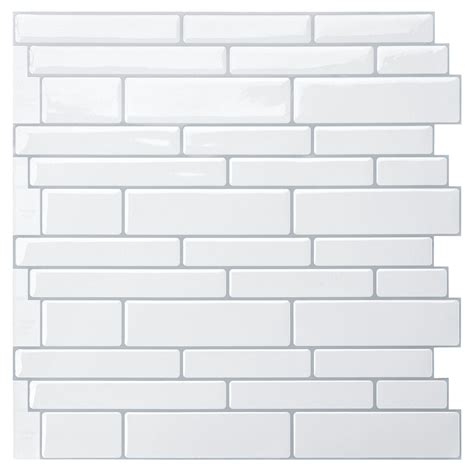 Longking Peel And Stick Backsplash Tile Shelf Adhesive Wall Stickers 10 Sheets Off White