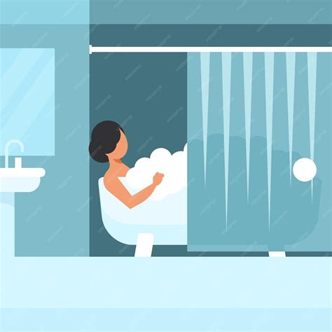 Premium Vector Vector Graphics Of A Woman Taking A Bath Isolated On