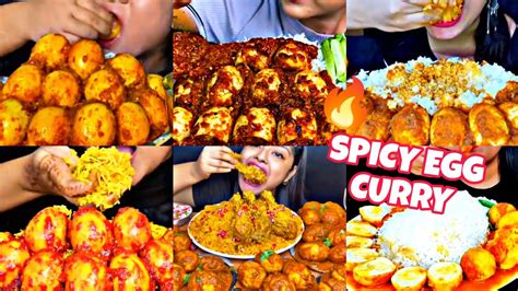 Asmr Eating Spicy Egg Curry With Rice Chicken Biriyani Best Indian