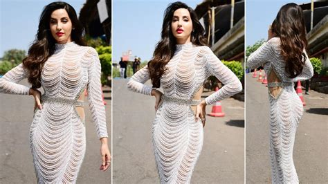 Nora Fatehi Goes Bold In Nude Bodycon Gown That Sits Right On Her Curves See Hot Pics