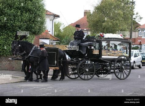 The coffin of Derek Jameson arrives at Offington Park Methodist Church ...