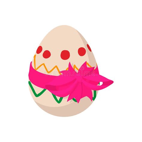 Easter Egg Pink Bow Cartoon Icon Stock Illustrations 135 Easter Egg