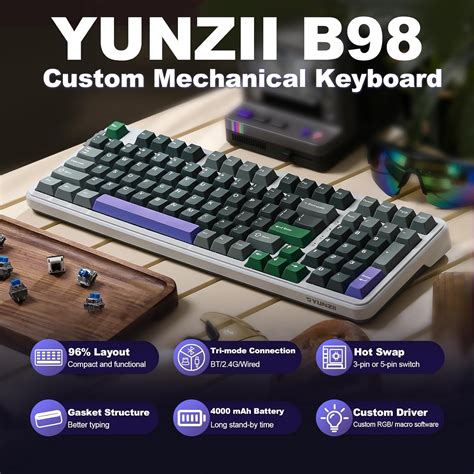 YUNZII B98 Wireless Mechanical Keyboard Hot Philippines Ubuy
