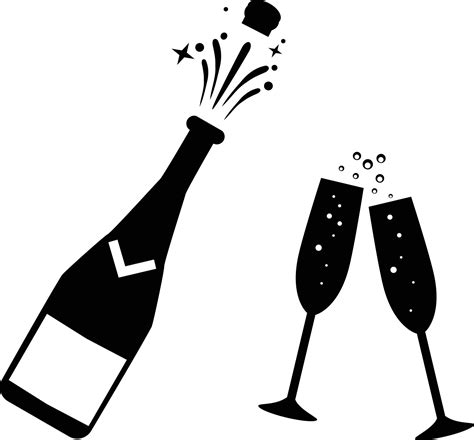 icono de botella  copas de champan signo de champan simbolo de una
