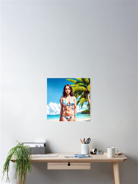 Poster for Sale avec l œuvre Éclat pur fille anime en bikini blanc de l artiste pinimgart