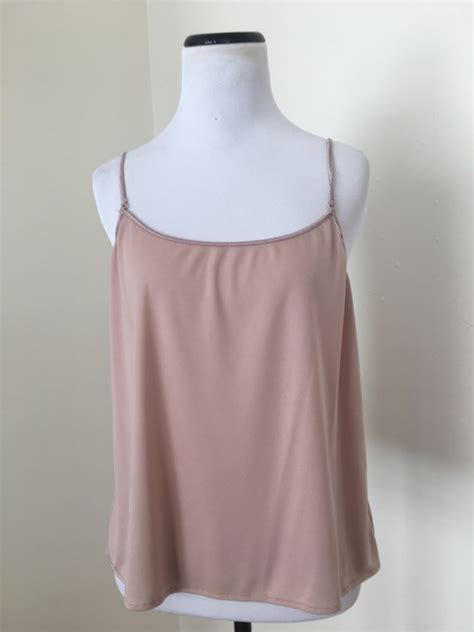 Camisole Medium Nylon Cami Nude Vintage Lingerie Gem