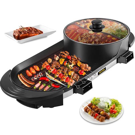 Buy VEVORbrand In Electric Hot Pot And Grill W Separate Dual