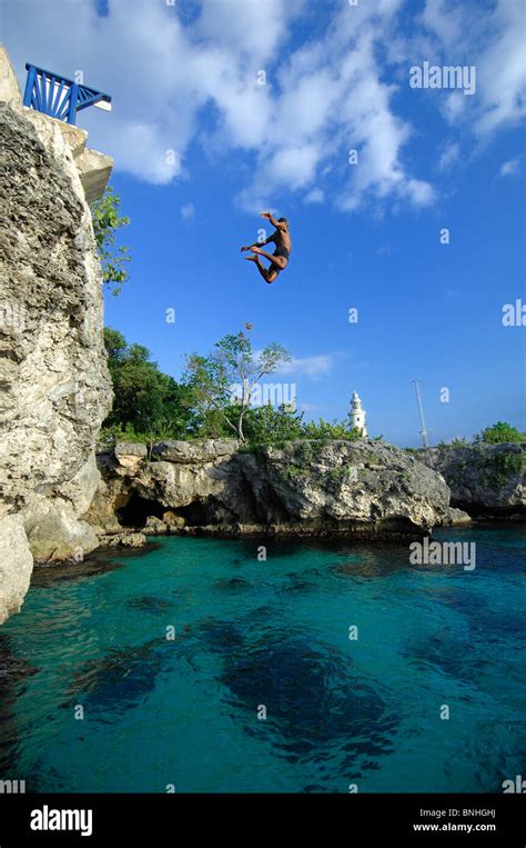 Caribbean Negril Jamaica The Caves Hotel Lighthouse Coast Ocean Sea