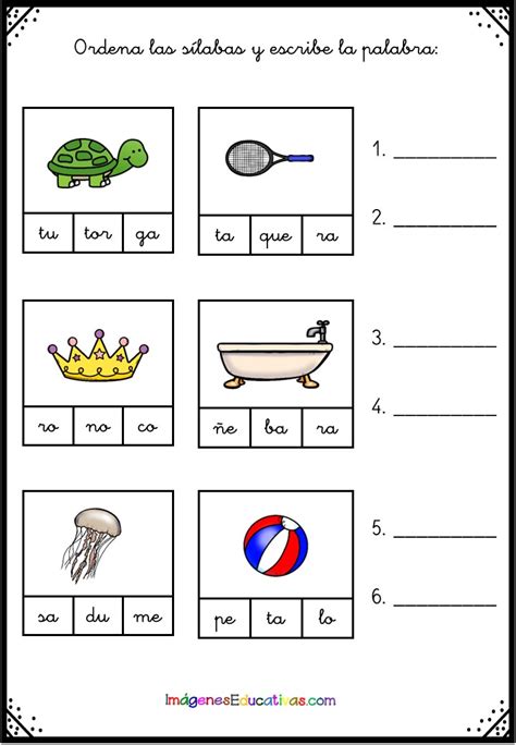 Palabras TrisÍlabas Ordena Las SÍlabas Imagenes Educativas