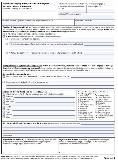 Lesson 1 Npma 33 Termite Inspection Form Gorilladesk