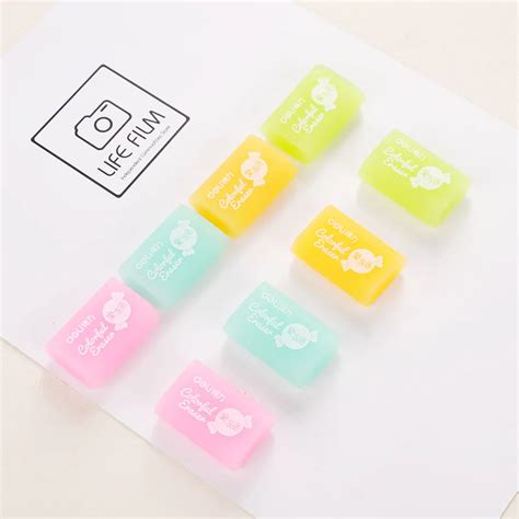 1piece Cute Jelly Erasers Kawaii Erasers Colored Rubber Pencil Erasers