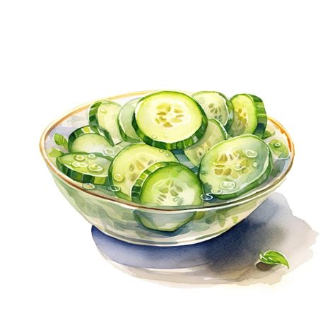 Premium Ai Image Fresh Cucumber Slices