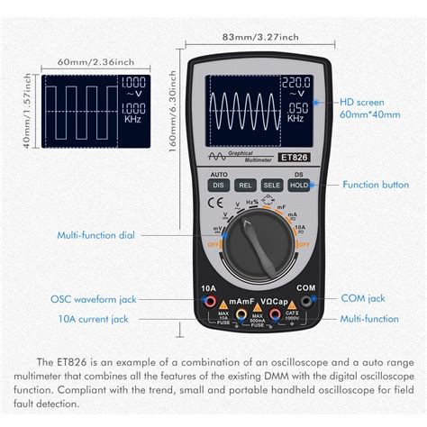 MT8206 2 In 1 Digital Oscilloscope Multimeter with Analog Bar Graph ...