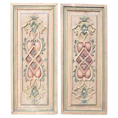 Pair Of Art Nouveau Carved Wood Panels At 1stdibs Art Nouveau Wood