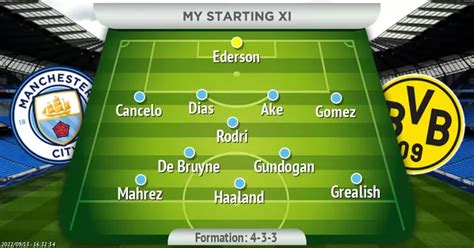 How Man City should line up for Champions League fixture vs Borussia ...