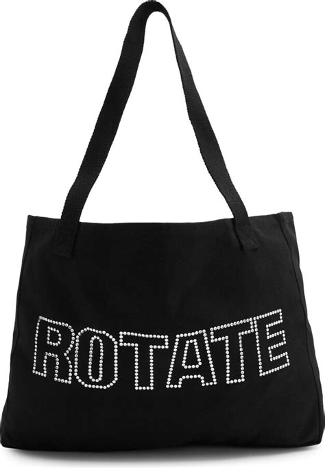 Rotate Sunday Logo Embellished Canvas Tote Black Shopstyle