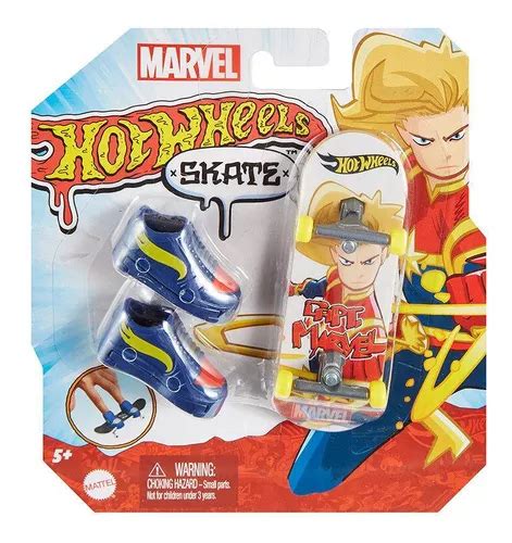 Hot Wheels Skate De Dedo Tenis Marvel Capitão Marvel Hnl75 Parcelamento sem juros