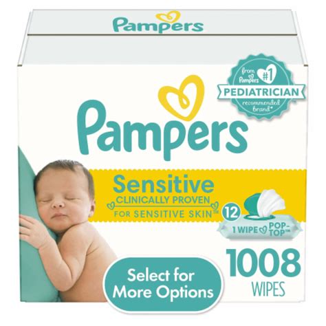 Pampers Sensitive Baby Wipes 12x Flip Top Packs 1008 Wipes 1008 Wipes