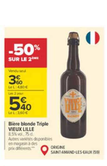 Promo Bi Re Blonde Triple Vieux Lille Chez Carrefour Market Icatalogue Fr