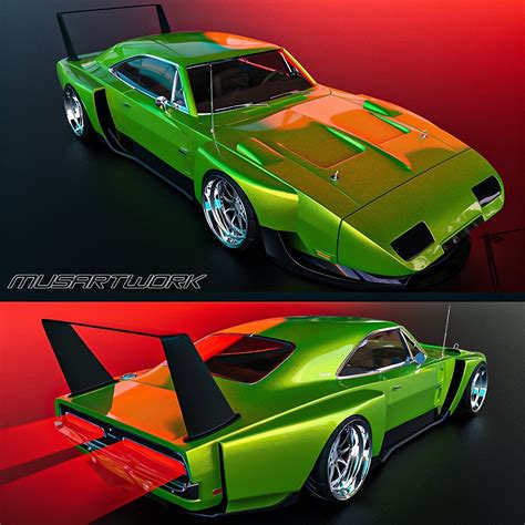 Dodge Charger Daytona Cgi Adds Restomod Widebody Kit To Match Crazy