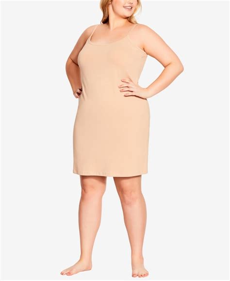 Avenue Plus Size Cotton Knit Essential Slip Dress Shopstyle