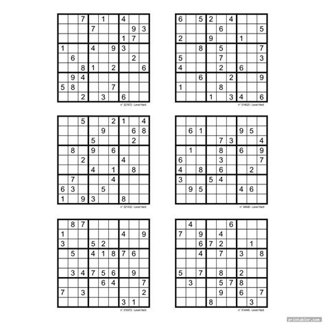 Printable sudoku and answers