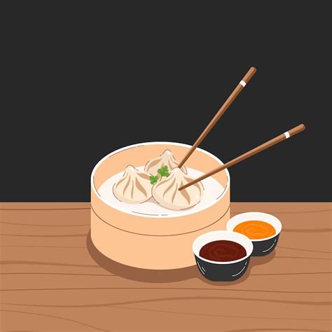 Premium Vector Asian Food Xiao Long Bao Steamed Chinese Buns In A