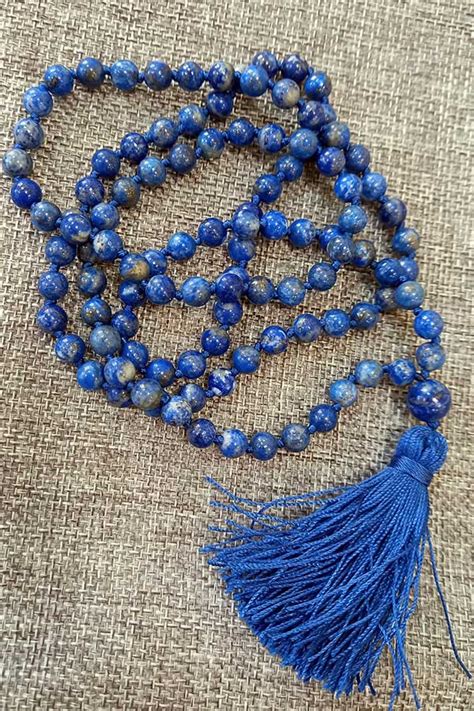 Четки ведические из лазурита 108 бусин д=6мм