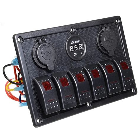 Painel De Interruptor Para Carro Gang Led Vermelho V V