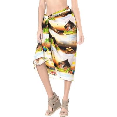 La Leela Women S Summer Beach Wrap Bikini Wraps Sarong Swimwear Cover Up Skirt Bathing Suit