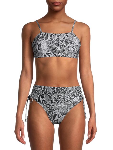 Time And Tru Womens And Women S Plus Size Snakeskin Bralette Bikini Swimsuit Top Walmart