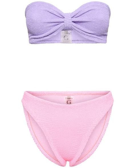 Hunza G Duo Jean Strapless Bikini In Purple Lyst Australia