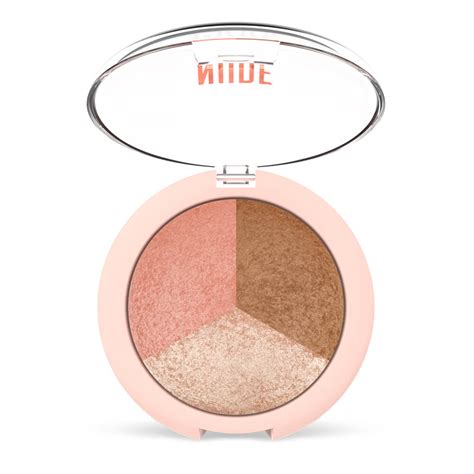 Kameni Puder GOLDEN ROSE Nude Look Baked Trio Face Powder Golden