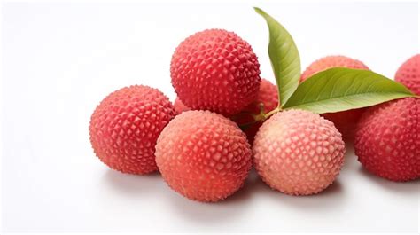 Premium Ai Image Fresh Lychees On A White Background