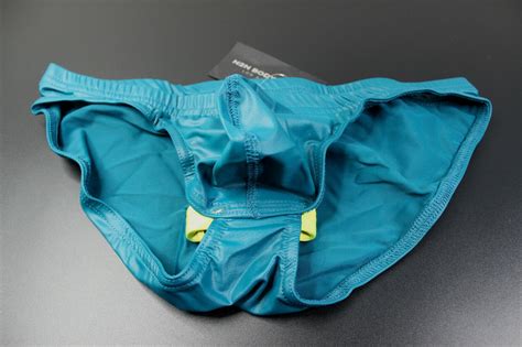 N2N Bodywear Men Teal Blue Maverick Nylon Wet Look Bikini Swimwear Size