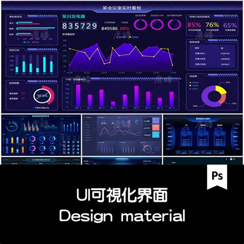 互聯網網絡科技可視化ui界面設計數據圖表後臺管理ui素材psd模板 Tf0534 蝦皮購物