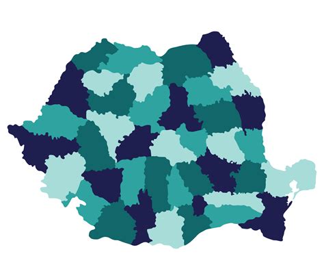 Romania Map Map Of Romania In Administrative Provinces In Multicolor