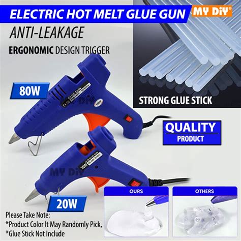 Mydiyhomedepot Electric Hot Melt Glue Gun W W Glue Gun Hot Melt Glue Stick Alat Elektrik