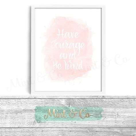 Have Courage and Be Kind Cinderella Watercolor by MintandCompany