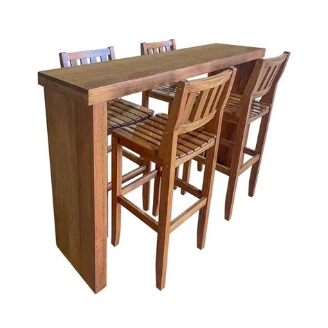 Bancada Em Madeira Maciça - Conjunto Bancada Balcão em U Gourmet com 4 Banquetas Madeira Maciça ...