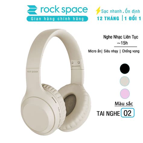 Headphone tai nghe chụp tai bluetooth không dây Rockspace O2 có mic