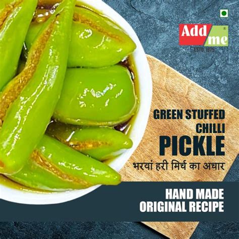 Homemade Stuffed Green Chilli Pickle 500gm Rajasthani Hari Mirch Ka