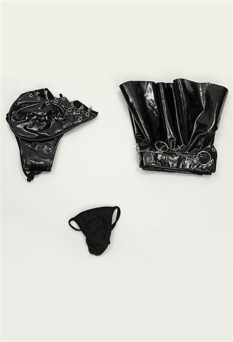 Broken Heart Gothic Lingerie Set Gothic Lingerie Outfit Black Sexy Halter And Skirt Set In Stock