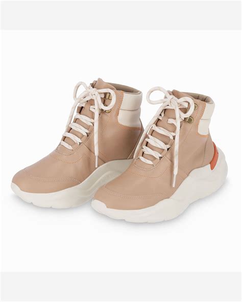 Riachuelo Bota Fascite Plantar Cano M Dio Anabela M Dio Nude Claro