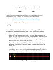Electric Fields and Electric Field Lines Simulation 1 .docx - Lab ...