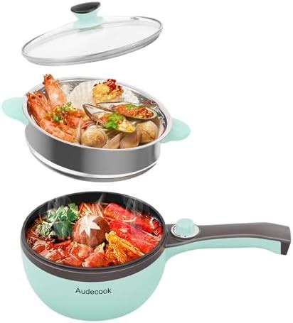 Audecook Hot Pot Electric Mini Electric Skillet Portable Nonstick Sauté