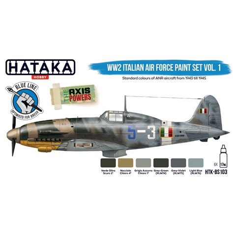 Hataka HTK BS103 WW2 Italian Air Force Paint Set Vol 1 6x17ml